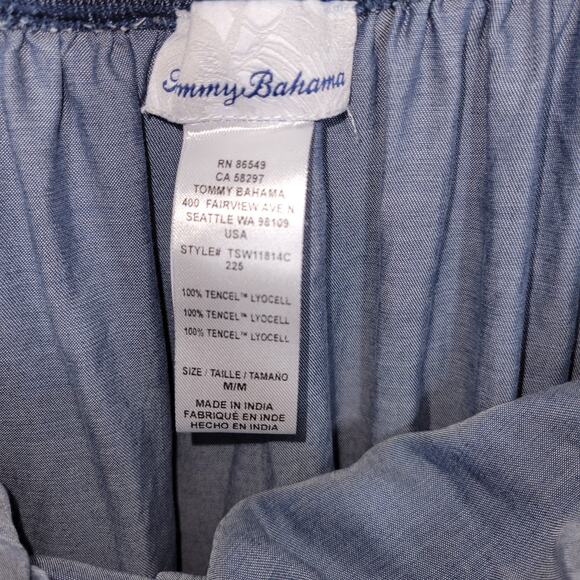 Tommy Bahama Women’s Chambray Off-The-Shoulder Ruffle Top Shift Dress Size M - Picture 4 of 9